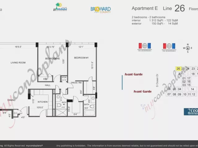 2-bedroom condo for sale in Hallandale Beach - 2030 S Ocean Drive 1626 - MondialRealty