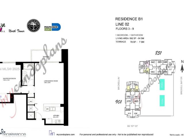 1-bedroom condo for sale in Miami - 950 Brickell Bay Dr 802 - MondialRealty