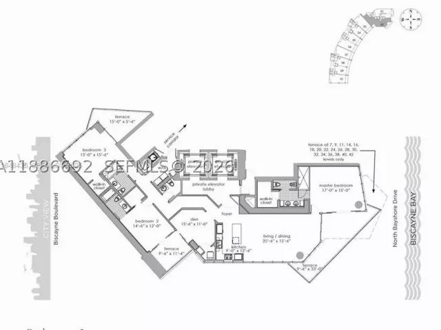 3-bedroom condo for sale in Miami - 2020 N Bayshore Dr 2702 - MondialRealty