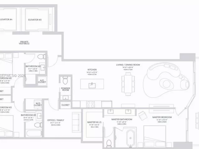 3-bedroom condo for sale in Miami - 700 NE 24TH 3105 - MondialRealty