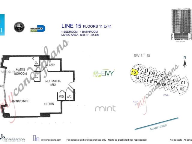 1-bedroom condo for sale in Miami - 350 S Miami Ave 2215 - MondialRealty