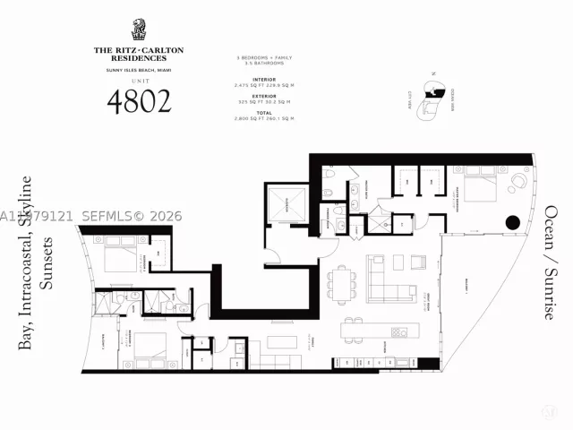3-bedroom condo for rent in Sunny Isles Beach - 15701 Collins Ave 4802 - MondialRealty