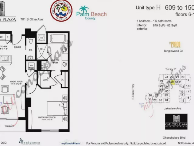 1-bedroom condo for rent in West Palm Beach - 701 S Olive Avenue 1209 - MondialRealty