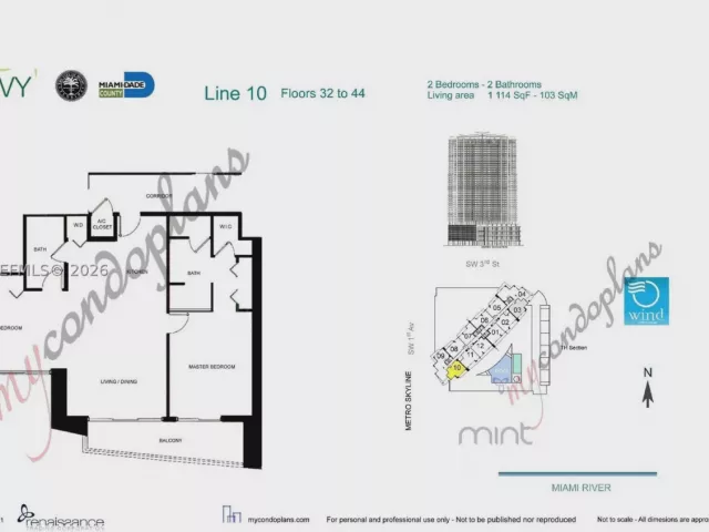 2-bedroom condo for sale in Miami - 90 SW 3rd St 3610 - MondialRealty