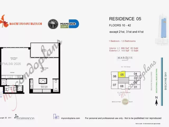 1-bedroom condo for sale in Miami - 1040 Biscayne Blvd 1905 - MondialRealty