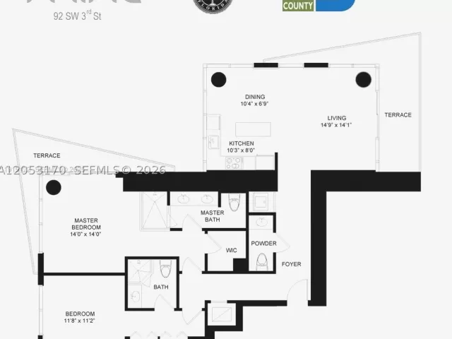 2-bedroom condo for sale in Miami - 92 SW 3rd St 2510 - MondialRealty