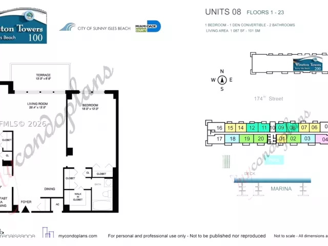 2-bedroom condo for sale in Sunny Isles Beach - 250 174th St 1808 - MondialRealty