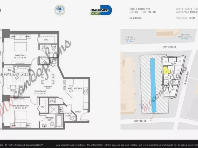 2-bedroom condo for sale in Miami - 1300 S Miami 4209 - MondialRealty