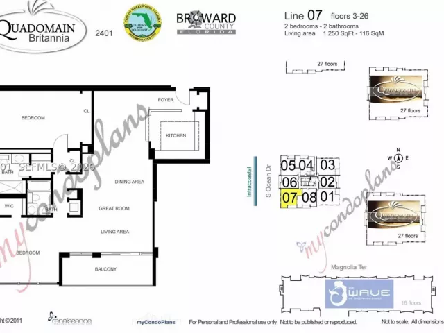 2-bedroom condo for rent in Hollywood - 2401 S Ocean Dr 507 - MondialRealty